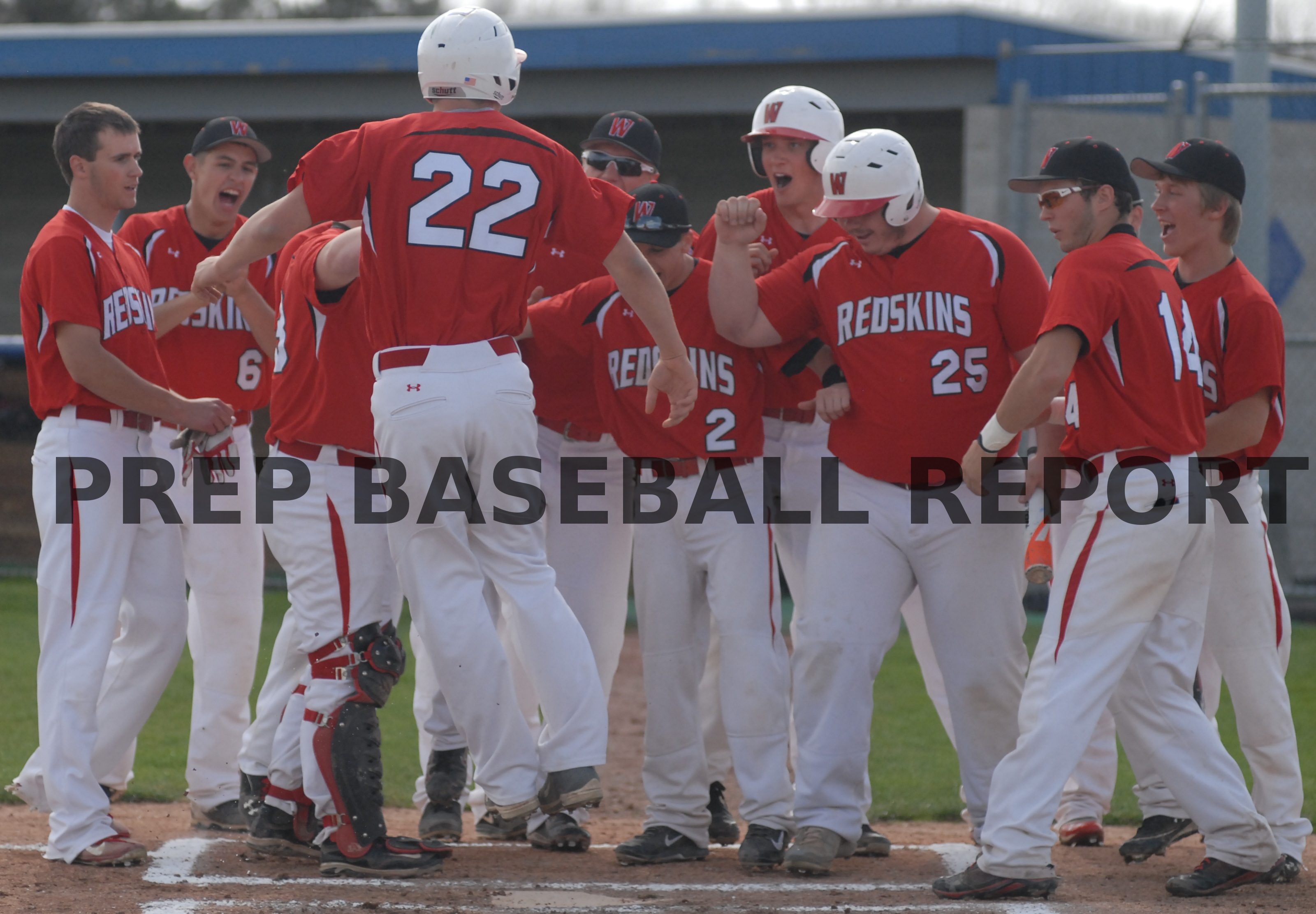 Wapak celebration at plate after Adam Henderson HR